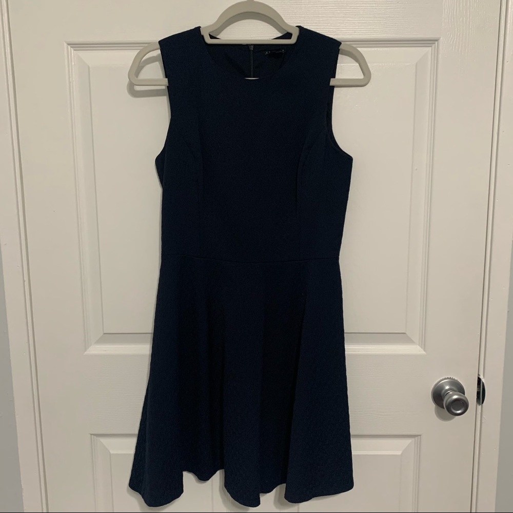 Theory Textured Sleeveless Dress in Deep Navy